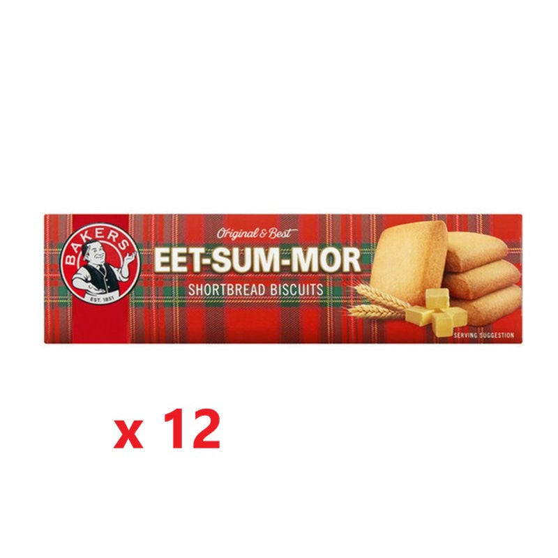 12 X Bakers EET-SUM-MOR Shortbread Biscuits 200g