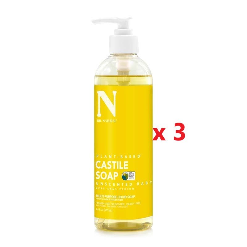3 X Dr Natural Castile Liquid Soap 473ml - MataMata