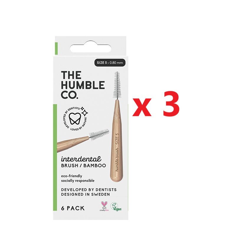 3 X The Humble Co. Bamboo Interdental Brush 6 Pack - MataMata