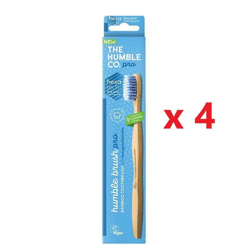 4 X The Humble Co. Pro Bamboo Toothbrush - Soft - MataMata