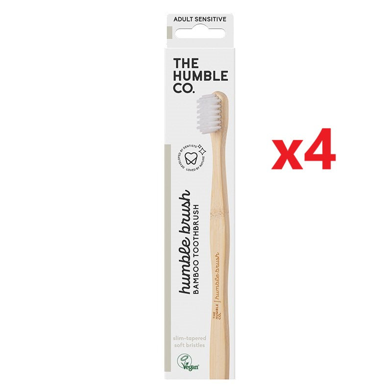 4 X The Humble Co. Bamboo Toothbrush - Sensitive