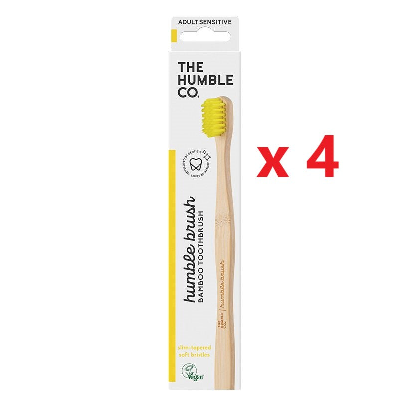 4 X The Humble Co. Bamboo Toothbrush - Sensitive