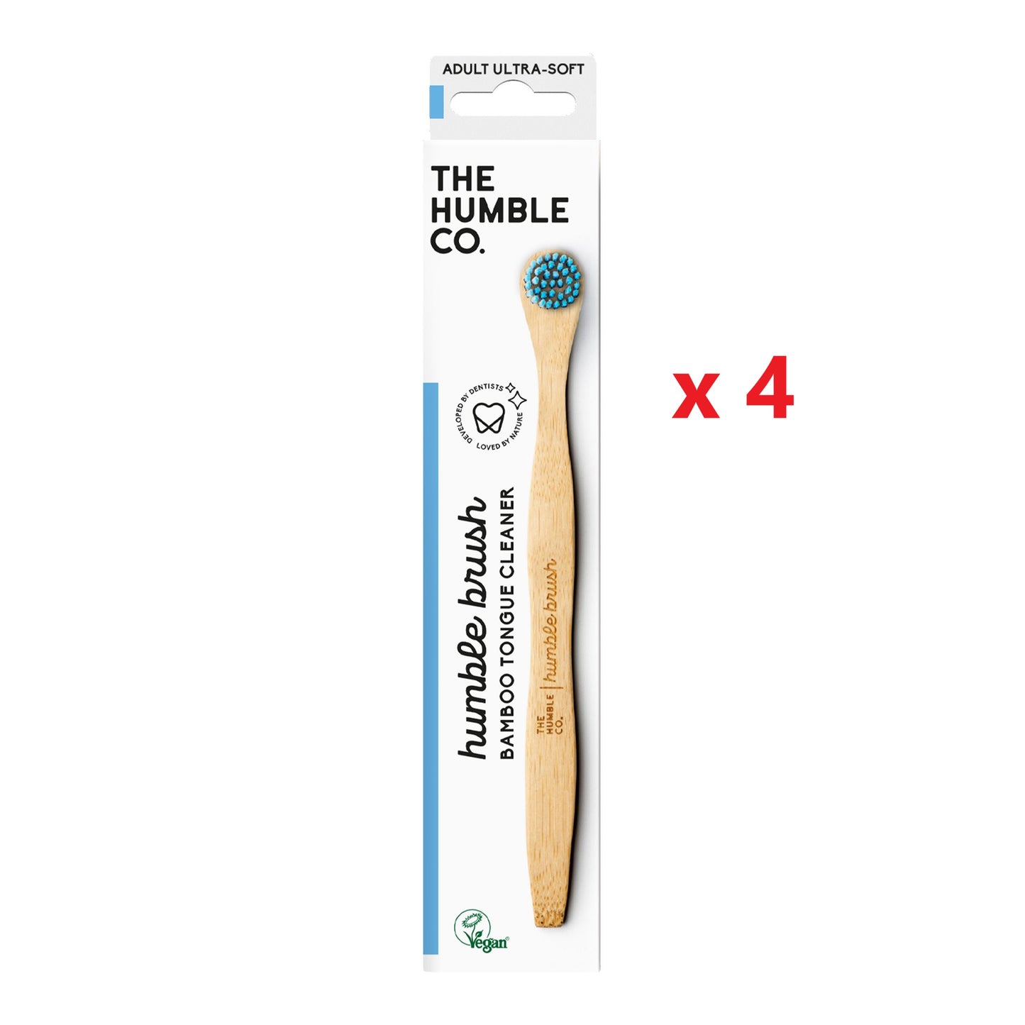 4 X The Humble Co. Bamboo Tongue Cleaner Blue