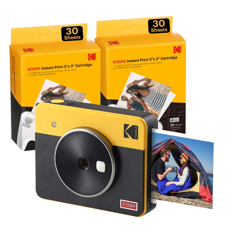 Kodak Instant Camera Mini Shot 3 Retro Cartridge Bundle