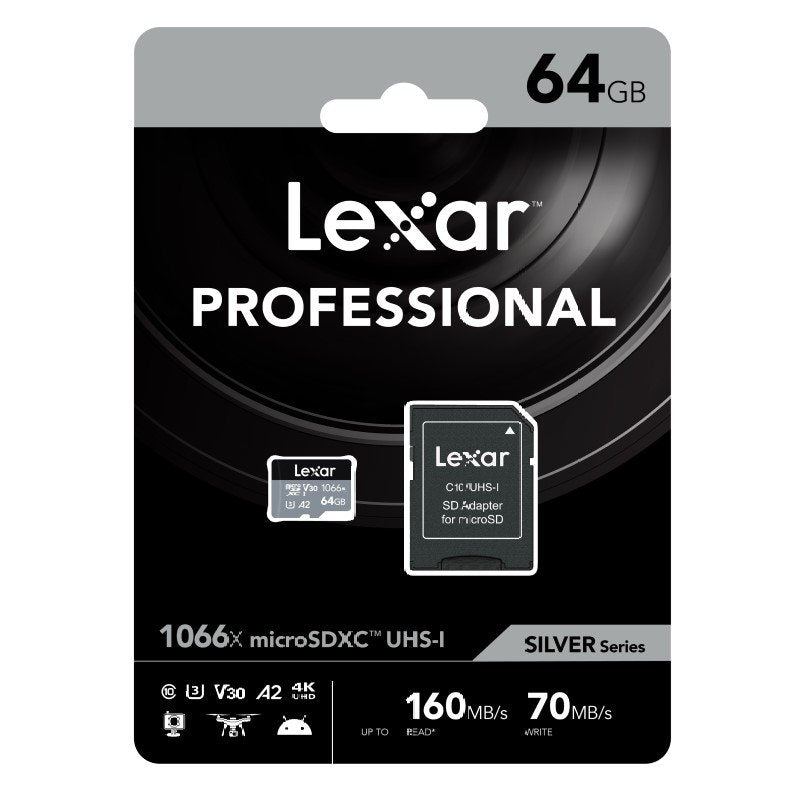 Lexar Professional 1066x microSDHC/SDXC UHS-I Silver Series SDMI Card