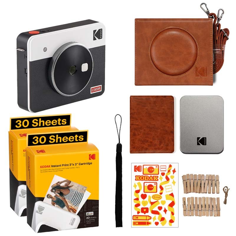 Kodak Instant Camera Mini Shot 3 Retro Cartridge + Accessories Bundle