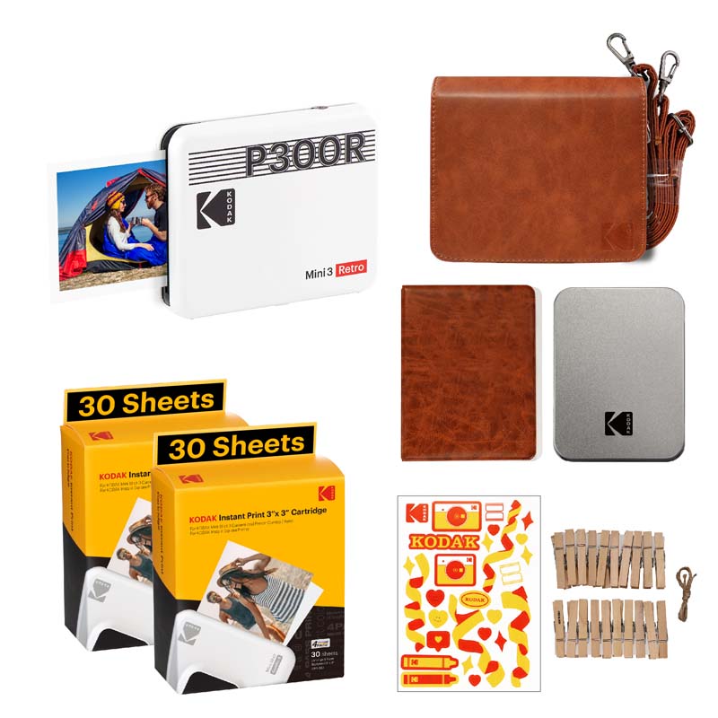 Kodak Instant Mini 3 Retro Cartridge + Accessories Bundle