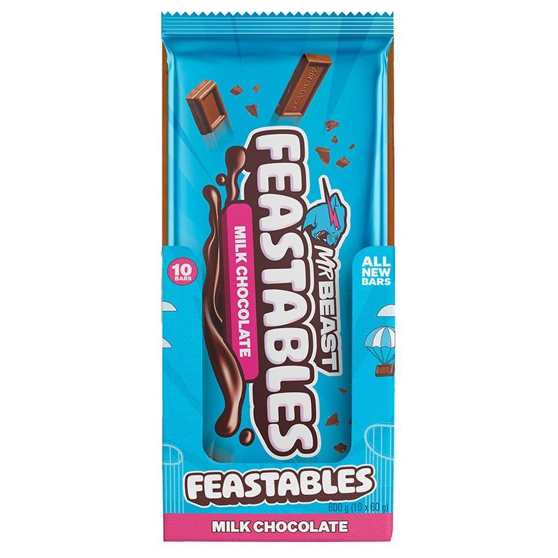 [10 pack] Mr Beast Feastables Milk Chocolate – 60g - MataMata