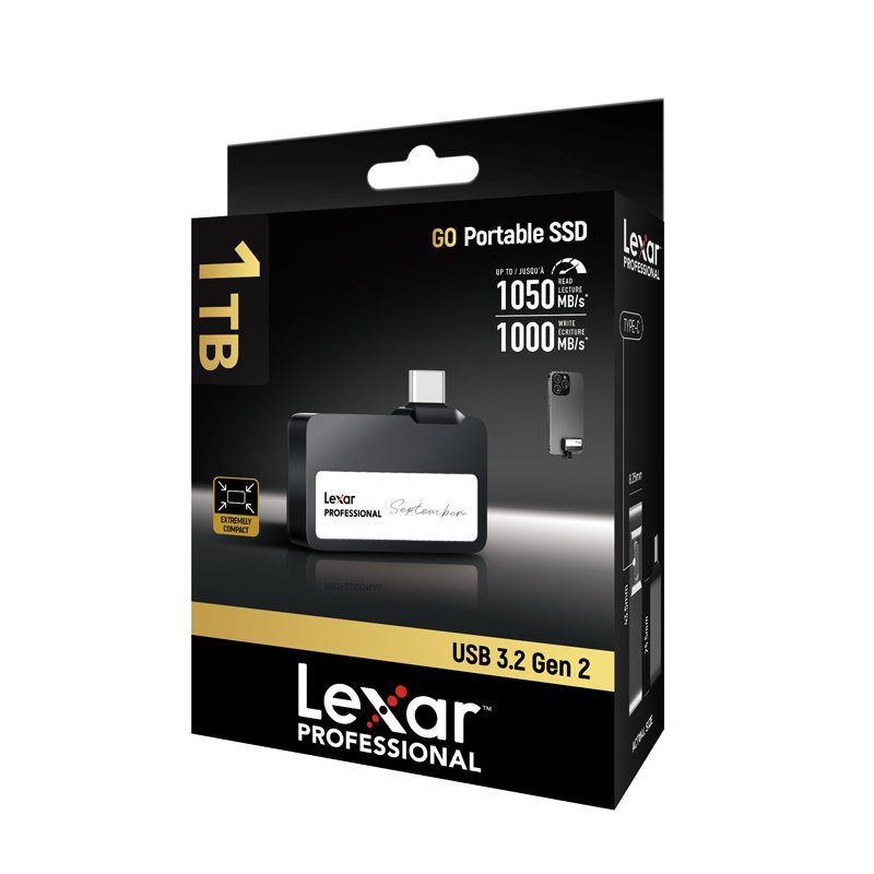 Lexar Professional GO SL400 Portable SSD 1TB Black