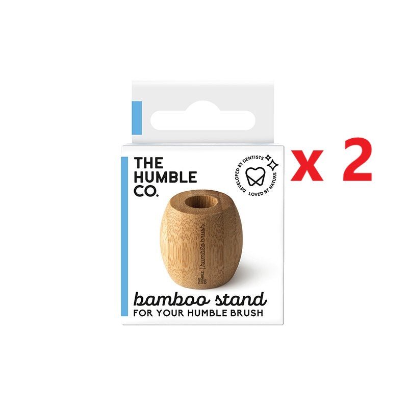 2 X The Humble Co. Bamboo Toothbrush Stand - MataMata