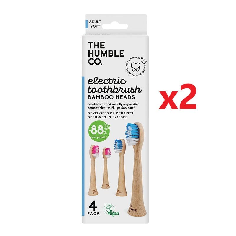 2 X The Humble Co. Sonic Toothbrush Heads 4 Pack - Soft - MataMata