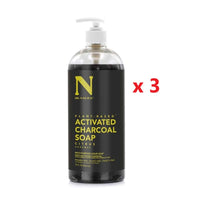 3 X Dr Natural Charcoal Liquid Soap 946ml