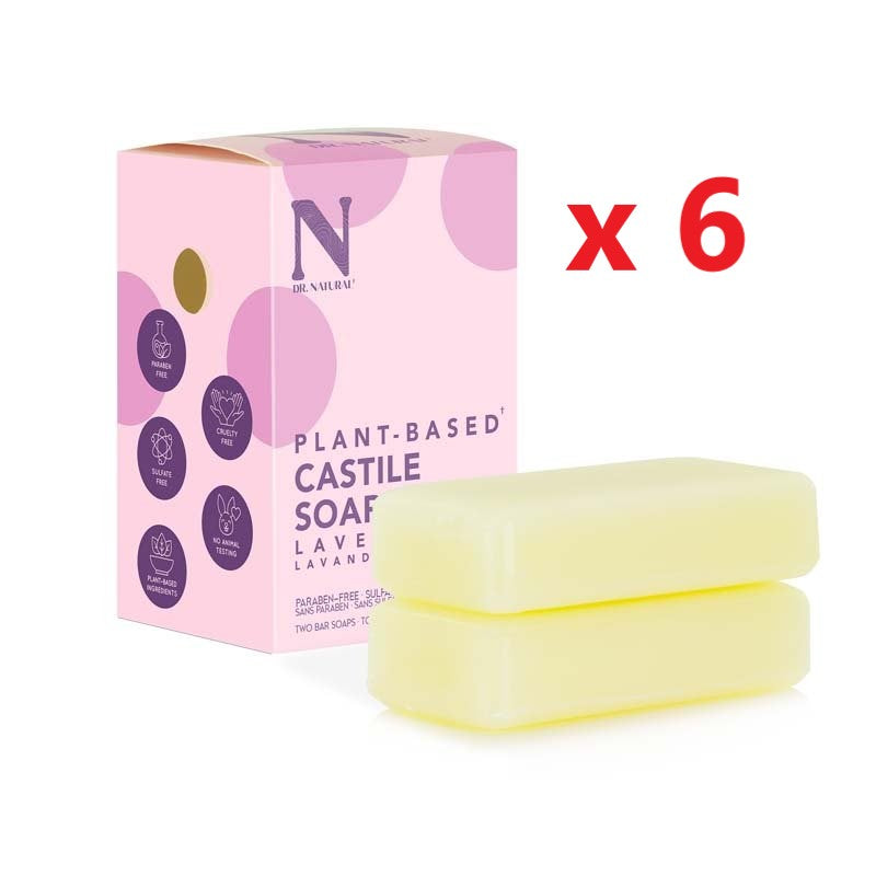 6 X Dr Natural Castile Bar Soap Twin Pack 226g