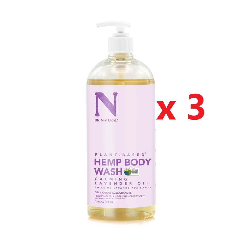 3 X Dr Natural Hemp Body Wash 946ml