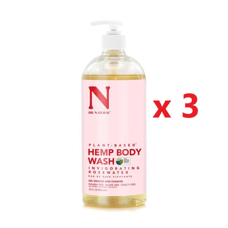 3 X Dr Natural Hemp Body Wash 946ml