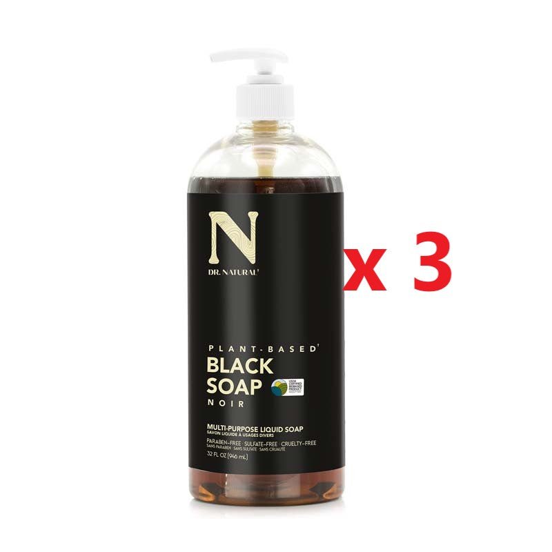 3 X Dr Natural Black Liquid Soap 946ml - MataMata