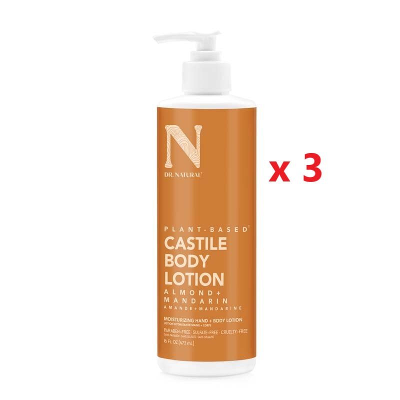 3 X Dr Natural Castile Body Lotion 473ml - MataMata