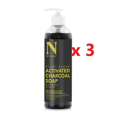 3 X Dr Natural Charcoal Liquid Soap 473ml - MataMata