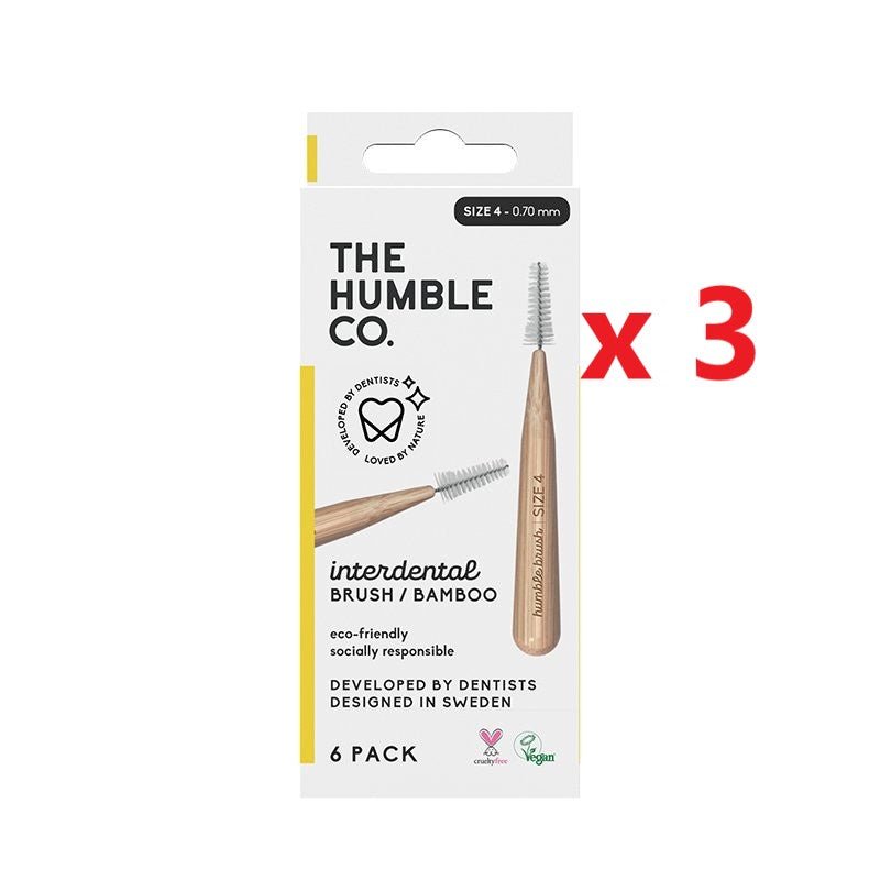 3 X The Humble Co. Bamboo Interdental Brush 6 Pack - MataMata