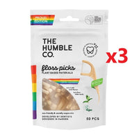 3 X The Humble Co. Plant - Based Floss Picks 50 Pack - MataMata
