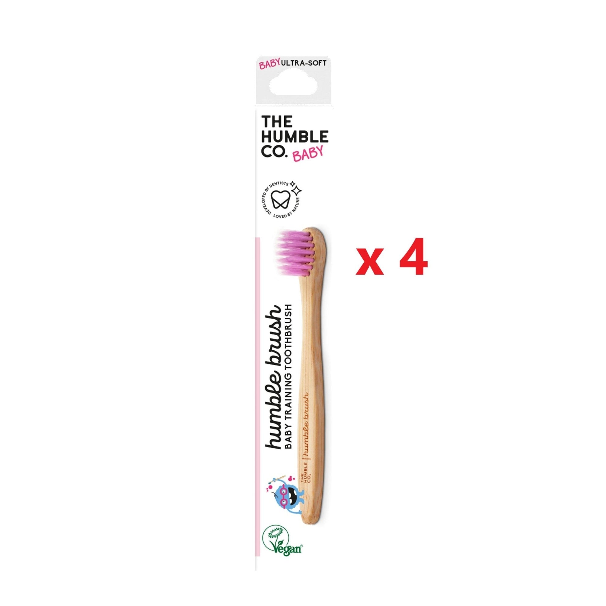 4 X The Humble Co. Bamboo Toothbrush - Baby - MataMata