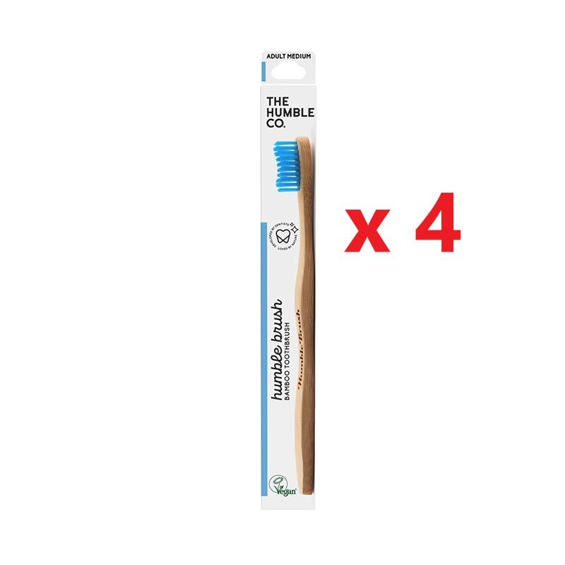 4 X The Humble Co. Bamboo Toothbrush - Medium - MataMata