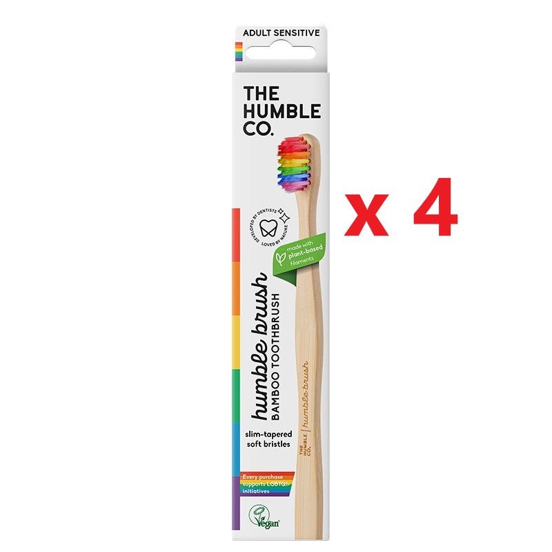 4 X The Humble Co. Bamboo Toothbrush - Sensitive - MataMata