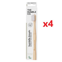 4 X The Humble Co. Bamboo Toothbrush - Sensitive - MataMata