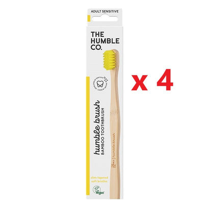 4 X The Humble Co. Bamboo Toothbrush - Sensitive - MataMata
