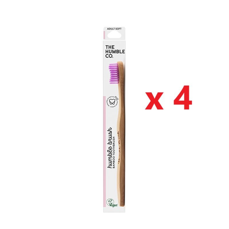 4 X The Humble Co. Bamboo Toothbrush - Soft - MataMata