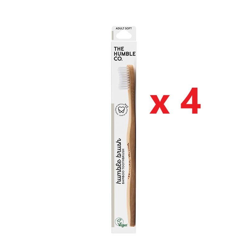 4 X The Humble Co. Bamboo Toothbrush - Soft - MataMata
