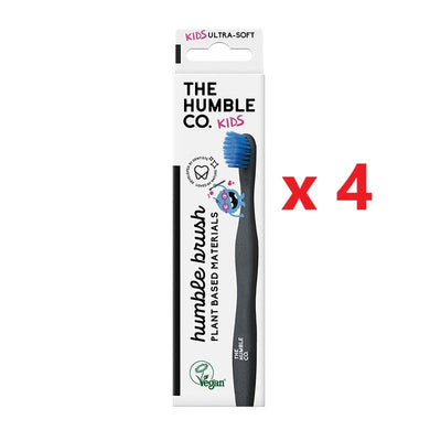 4 X The Humble Co. Plant - Based Toothbrush - Kids Assorted Colours - MataMata