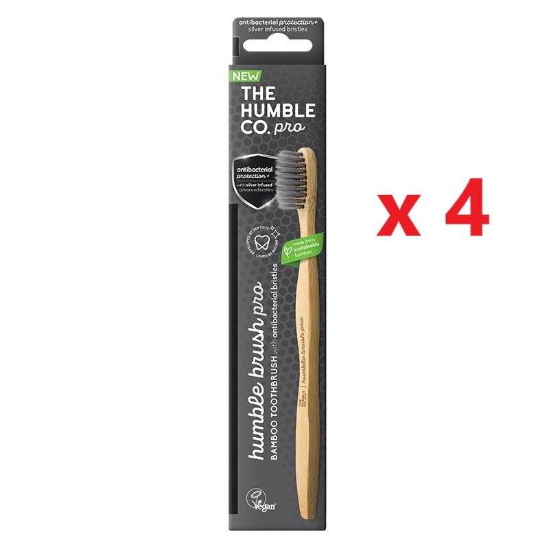 4 X The Humble Co. Pro Bamboo Toothbrush - Soft - MataMata