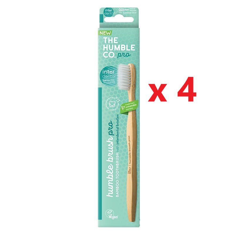 4 X The Humble Co. Pro Bamboo Toothbrush - Soft - MataMata