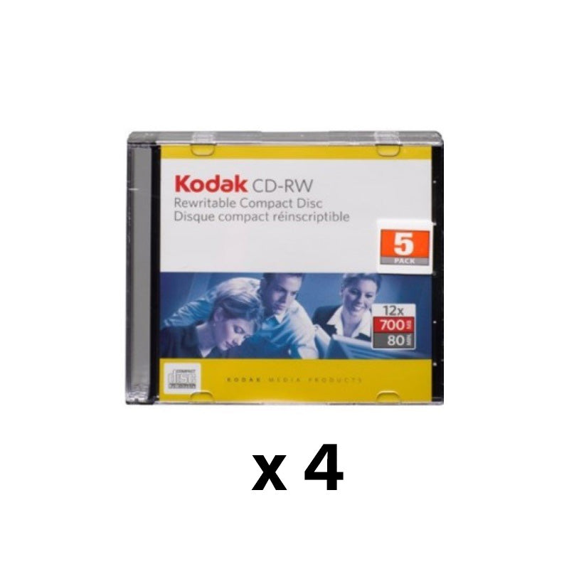 4 x Kodak Media CD-RW Individual Cases 700MB 52x (5 Pack)