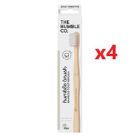 4 X The Humble Co. Bamboo Toothbrush - Sensitive