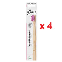 4 X The Humble Co. Bamboo Toothbrush - Sensitive
