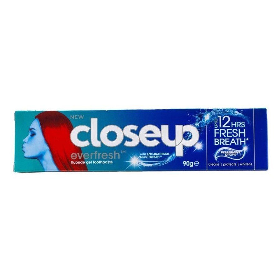 [9 Pack] Closeup Everfresh Fluoride Gel Toothpaste 90g – 12 Hour Fresh Breath with Peppermint Drops - MataMata