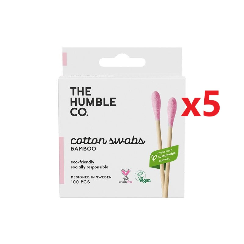 5 X The Humble Co. Cotton Tips 100 Pack