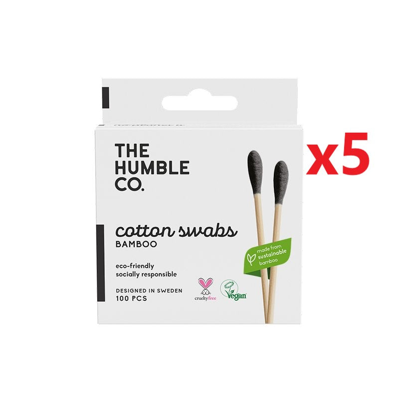 5 X The Humble Co. Cotton Tips 100 Pack