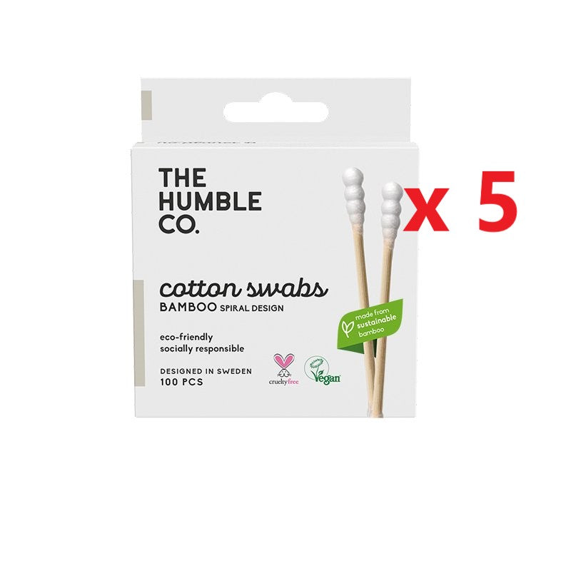5 X The Humble Co. Cotton Tips 100 Pack