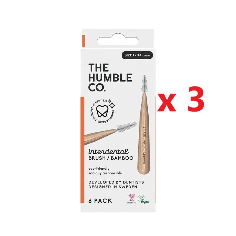 3 X The Humble Co. Bamboo Interdental Brush 6 Pack