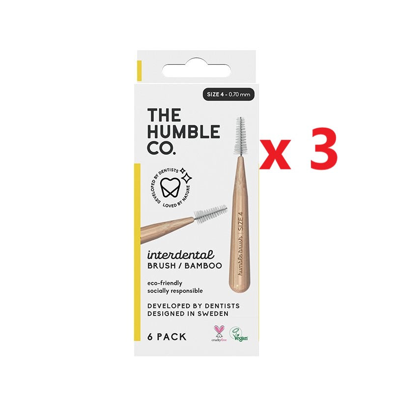 3 X The Humble Co. Bamboo Interdental Brush 6 Pack