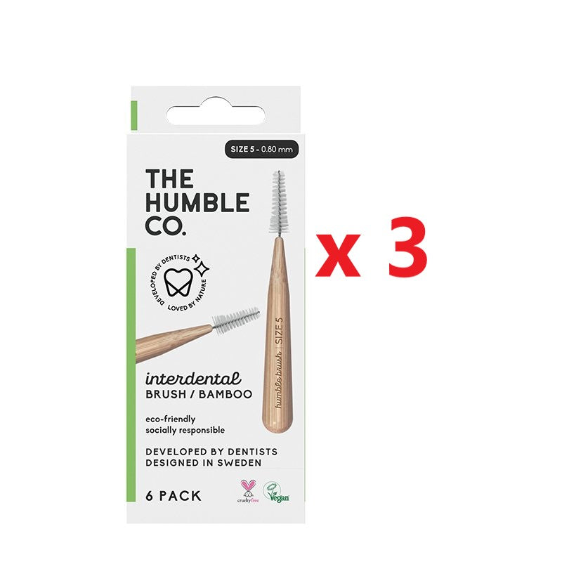 3 X The Humble Co. Bamboo Interdental Brush 6 Pack