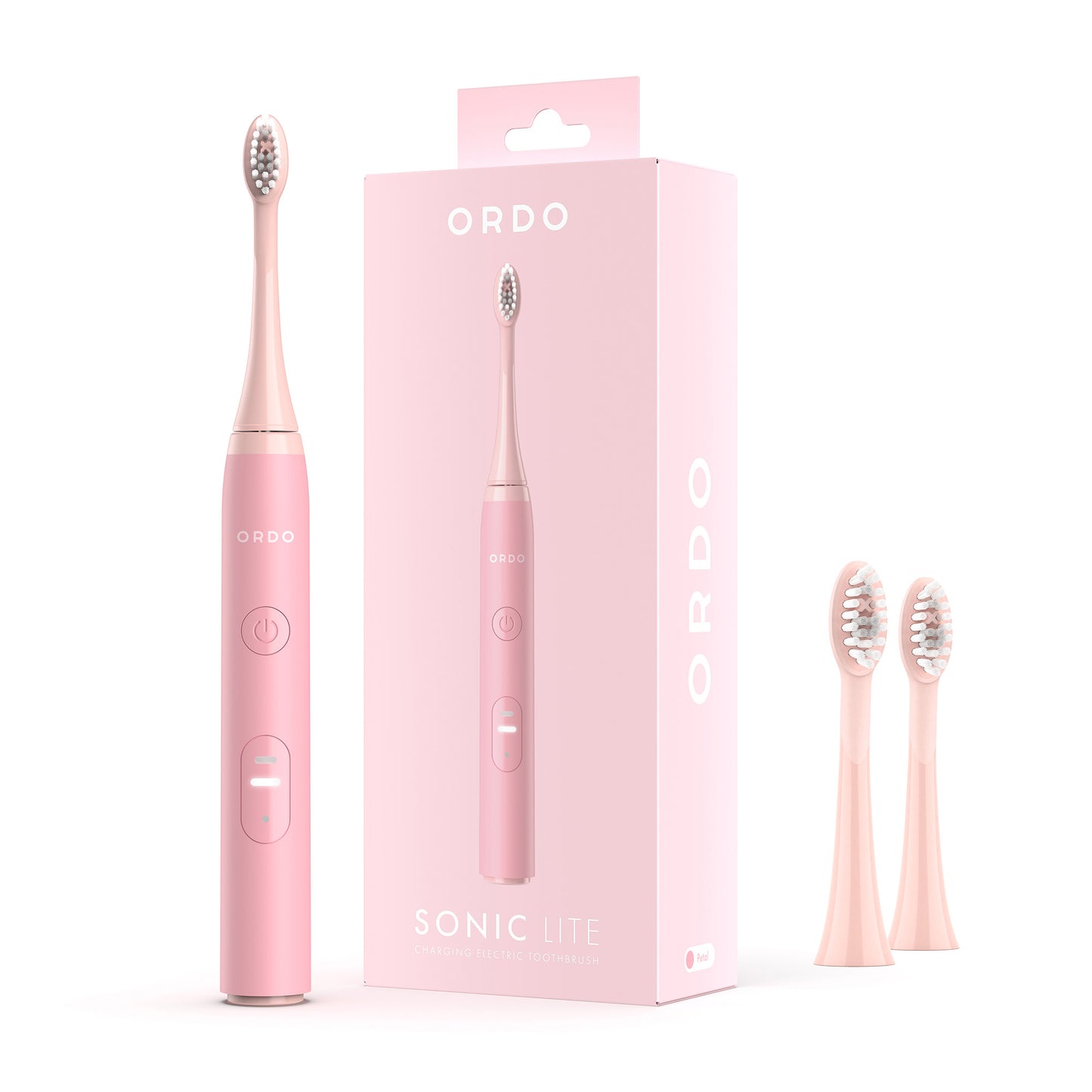 Ordo Sonic Lite Toothbrush & 2x Brush Head Bundle - Petal