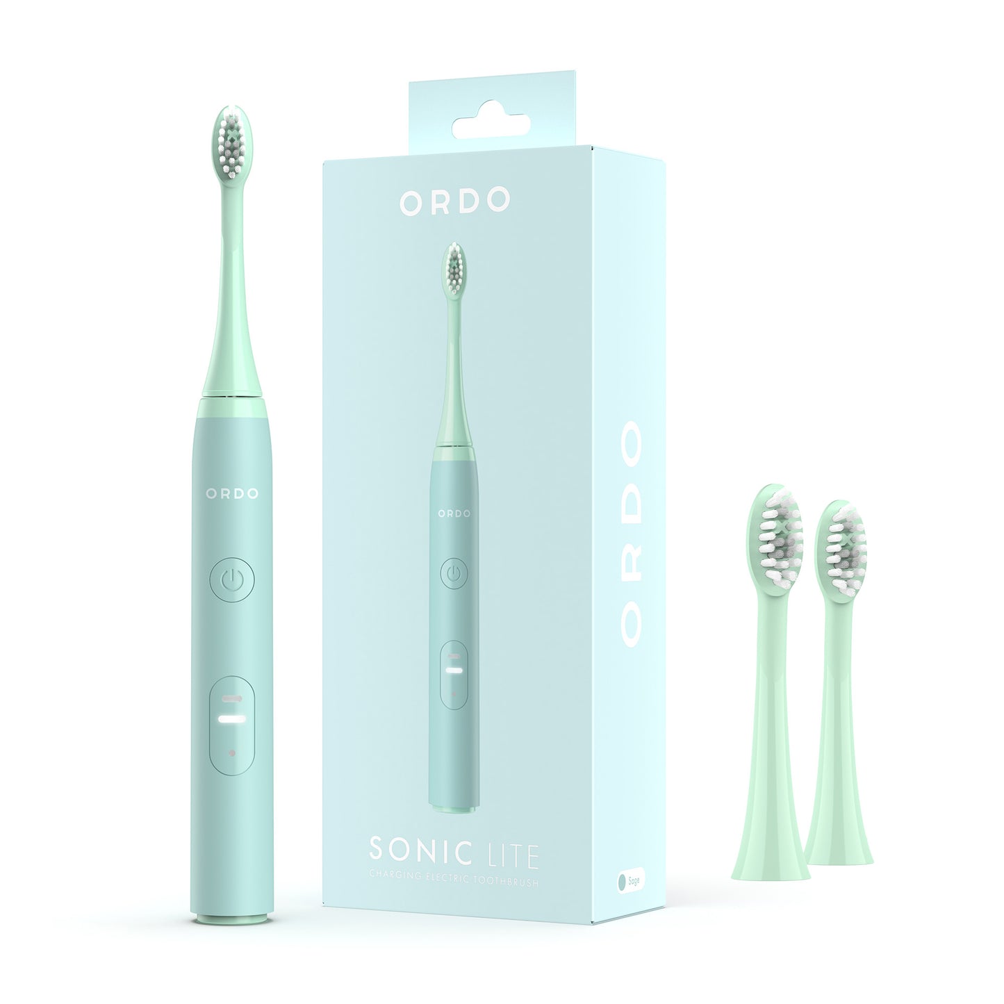 Ordo Sonic Lite Toothbrush & 2x Brush Head Bundle - Sage
