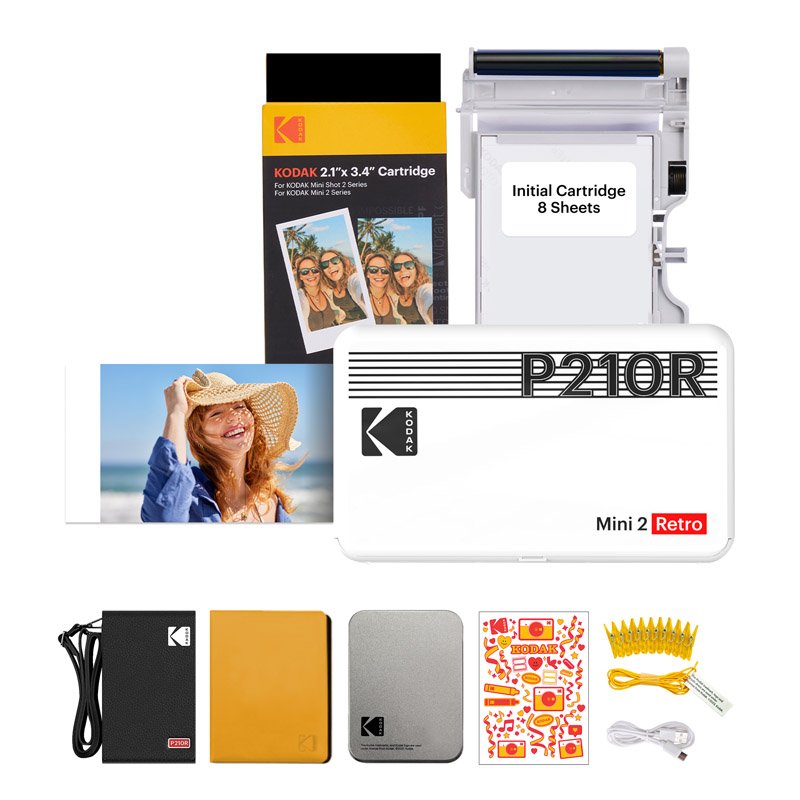 Kodak Instant Printer Mini 2 Retro Cartridge + Accessories Bundle