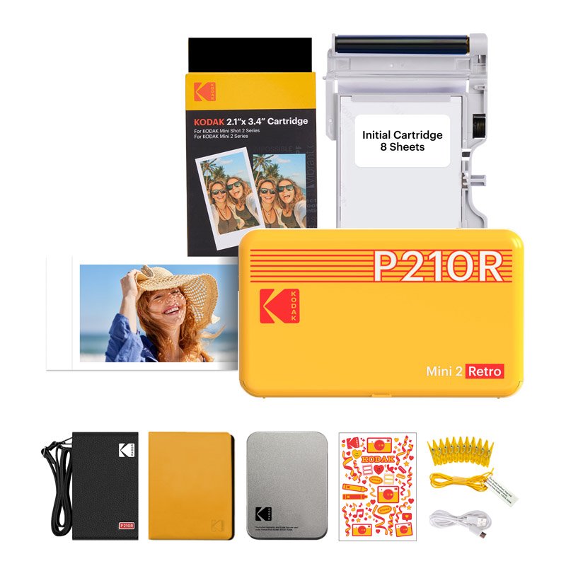 Kodak Instant Printer Mini 2 Retro Cartridge + Accessories Bundle