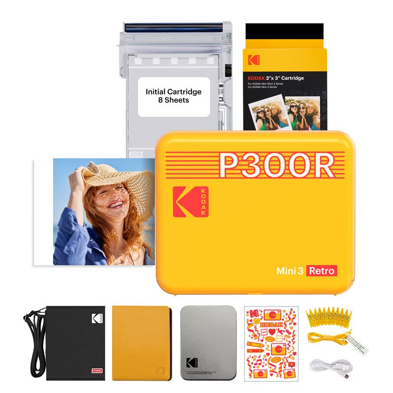 Kodak Instant Printer Mini 3 Retro Cartridge + Accessories Bundle