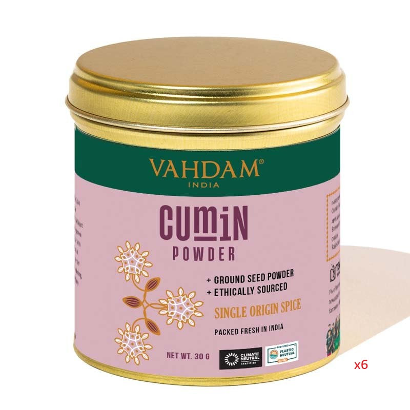 x6 VAHDAM SPICE 30G CADDY CUMIN POWDER